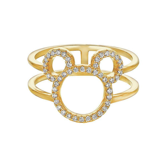 Mickey Mouse Open Icon Ring by CRISLU – Gold - World of Treasures