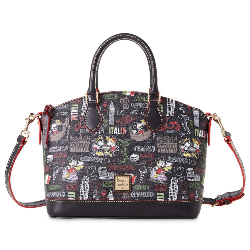 Disney Dooney & Bourke Mickey and Minnie Mouse ''Italia'' Satchel Crossbody Purse - World of Treasures