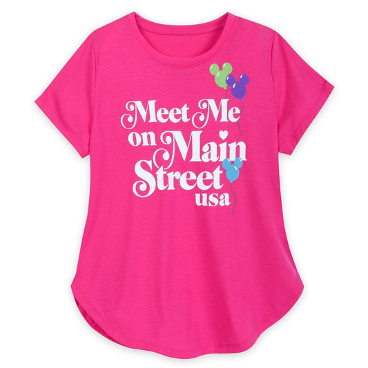 Disney Mickey Balloons Main Street U.S.A. T-Shirt Women XS - World of Treasures