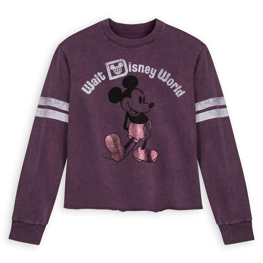 Walt Disney World Mickey Mouse Football Jersey Sweatshirt for Women  – Purple - World of Treasures