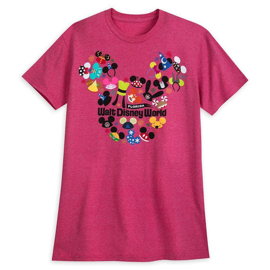 Walt Disney World Ear Hat Collage T-Shirt for Adults - World of Treasures