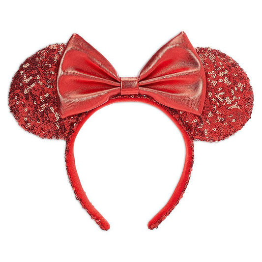 Disney Minnie Mouse Sequined Ear Headband for Adults – Red - World of Treasures