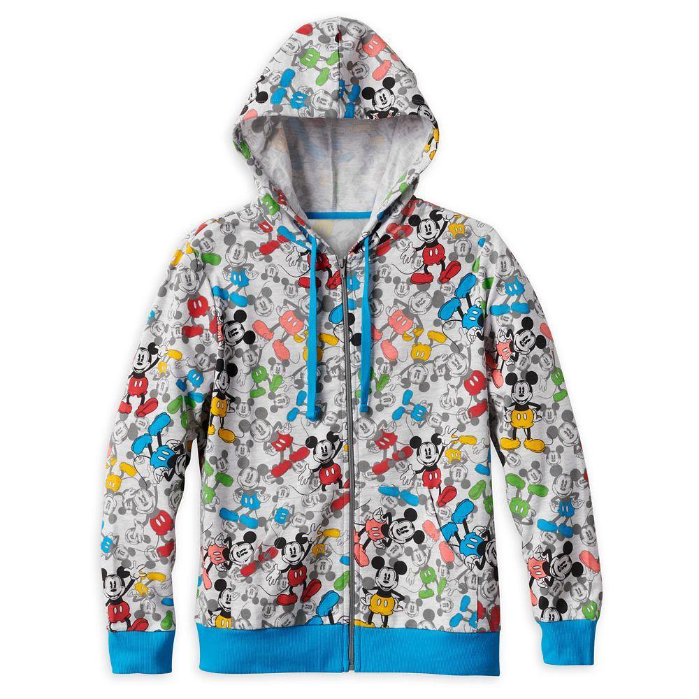 Disney Colorful Mickey Mouse Lounge Zip Hoodie for Women - World of Treasures