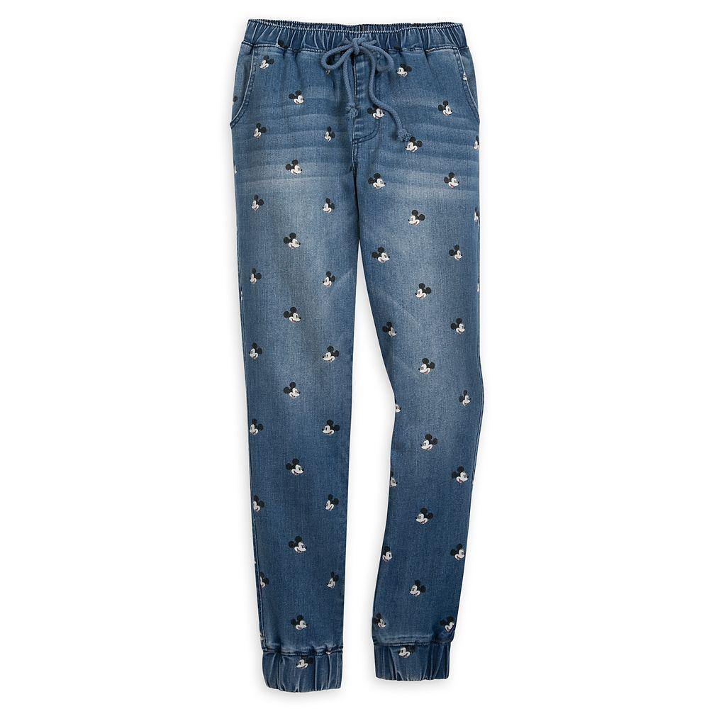 Disney Mickey Mouse Denim Jogger Pants for Juniors - World of Treasures