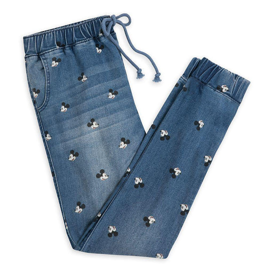 Disney Mickey Mouse Denim Jogger Pants for Juniors - World of Treasures