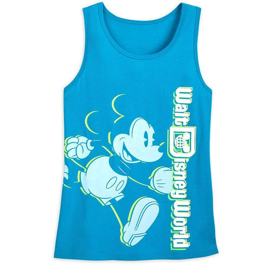 Disney World Mickey Mouse Neon Tank Top for Women– Blue - World of Treasures