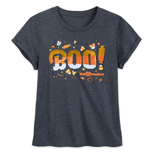 Walt Disney World Halloween Reversible Sequin T-Shirt for Women - World of Treasures