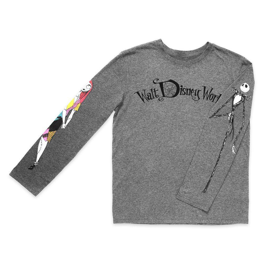 Walt Disney World Nightmare Before Christmas Jack Skellington and Sally Long Sleeve T-Shirt for Adults - World of Treasures