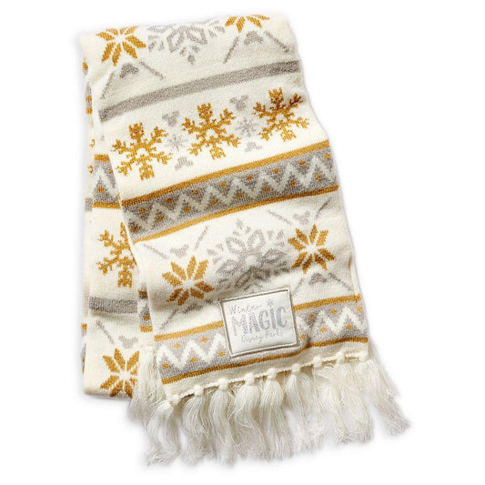 Disney Parks Silver and Gold Knit Scarf for Adults - World of Treasures