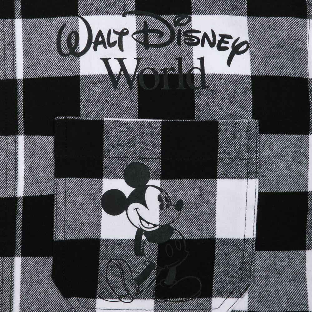 Walt Disney World Mickey Mouse Classic Fashion Hoodie for Adults – Black & White Plaid - World of Treasures