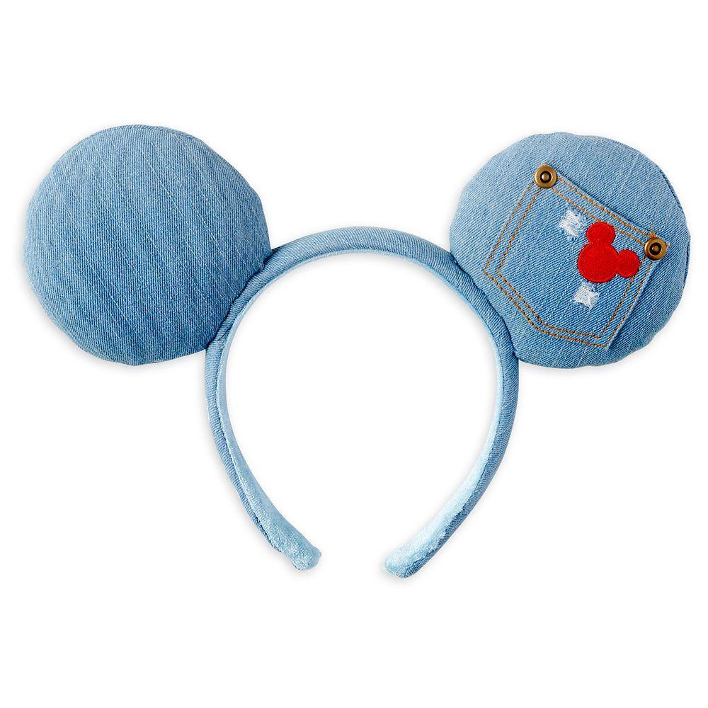 Disney Style Mickey Mouse Denim Ear Headband for Adults – Limited Release - World of Treasures