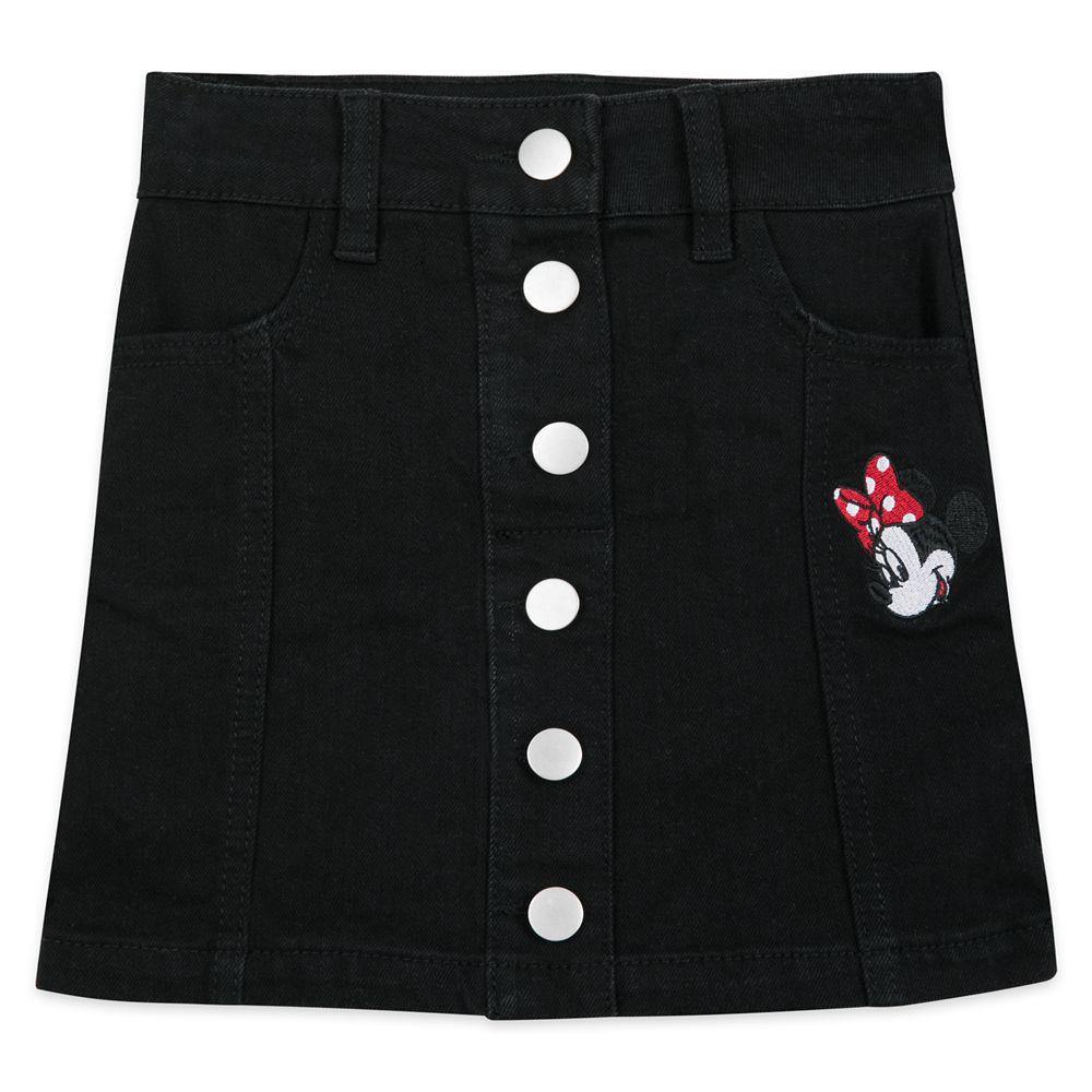 Disney Minnie Mouse Black Denim Skirt for Girls - World of Treasures