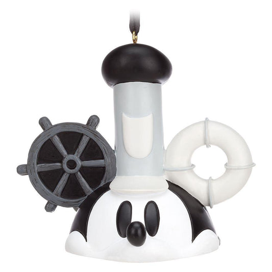 Disney Steamboat Willie Mickey Mouse Ear Hat Ornament - World of Treasures