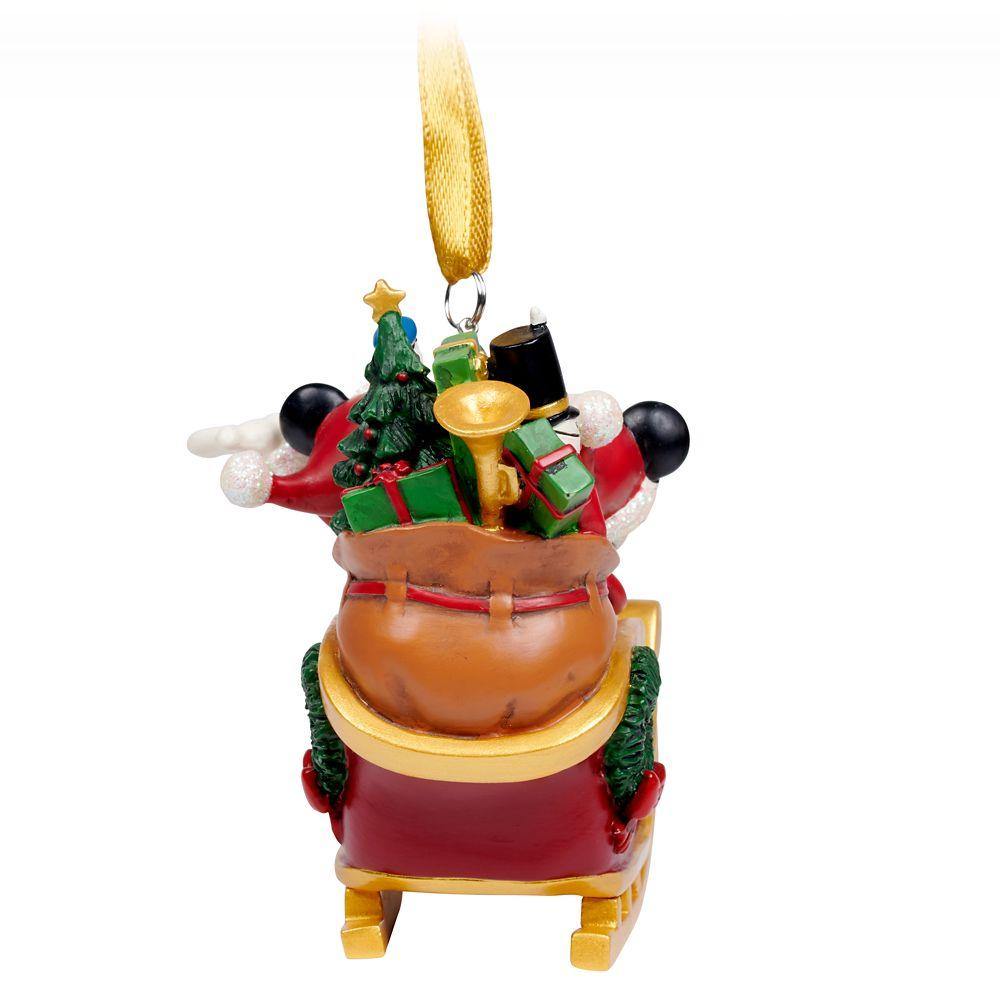 Disney Santa Mickey and Minnie Mouse in Sleigh Ornament - World of Treasures