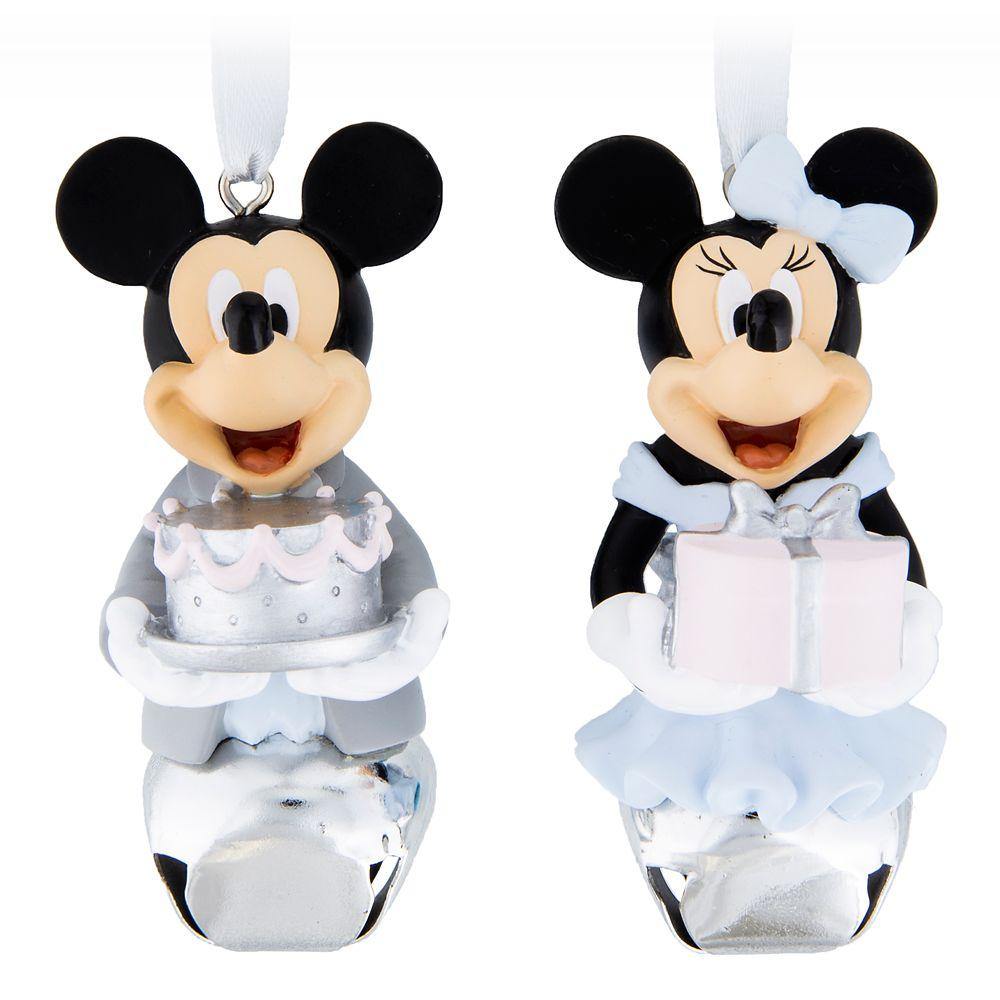 Disney Mickey and Minnie Mouse Formal Bell Ornament Set - World of Treasures