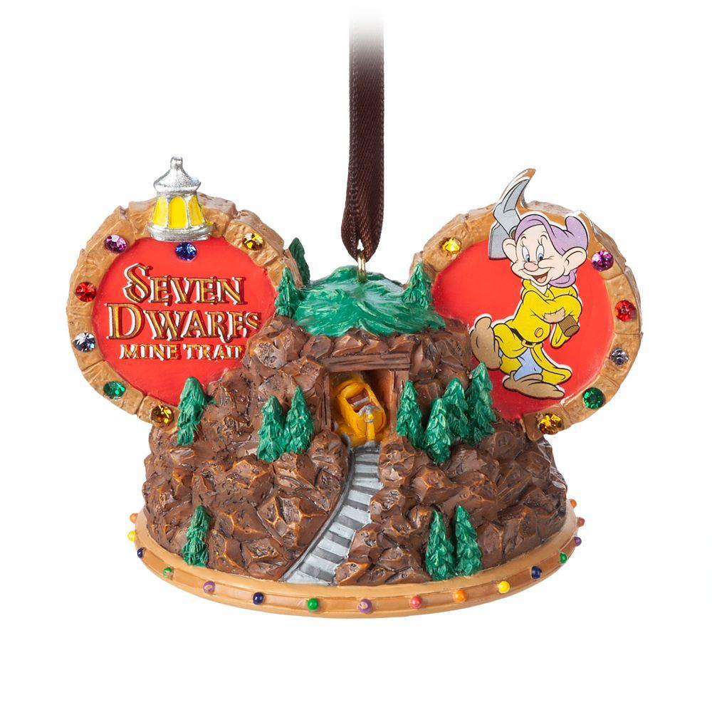 Disney Seven Dwarfs Mine Train Ear Hat Ornament - World of Treasures