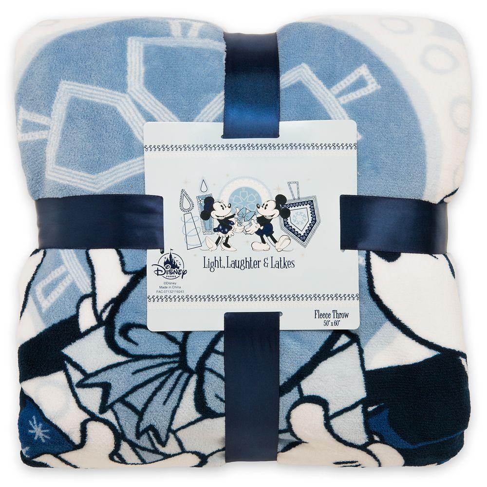 Mickey and Minnie Mouse Chanukah Fleece Throw - World of Treasures