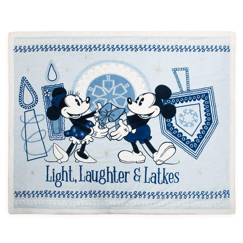 Mickey and Minnie Mouse Chanukah Fleece Throw - World of Treasures