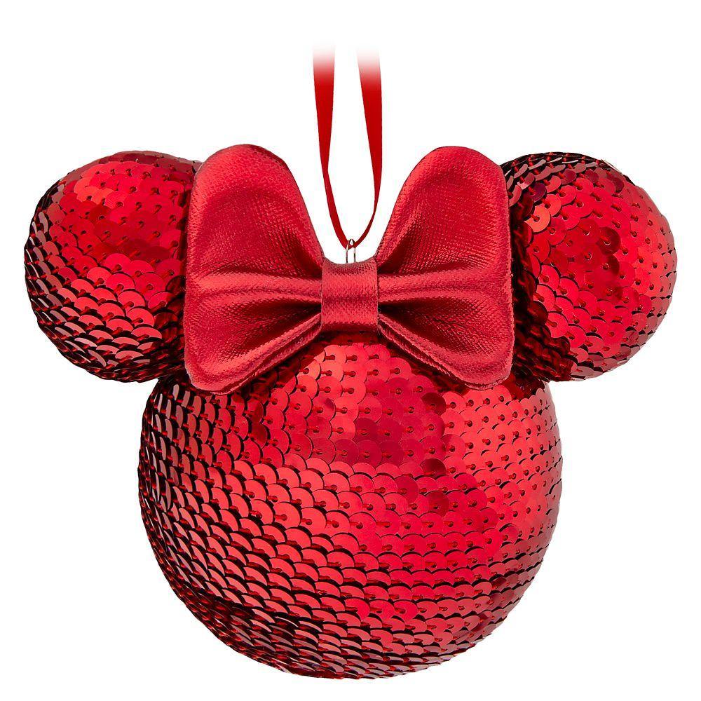 Disney Minnie Mouse Icon Sequined Ornament – Red - World of Treasures