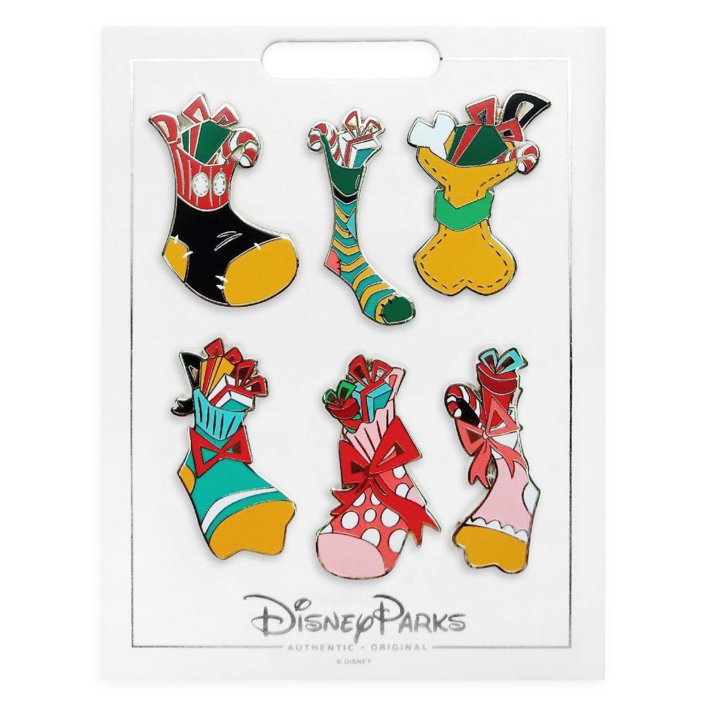 Disney Mickey Mouse and Friends Holiday Stocking Pin Set - World of Treasures