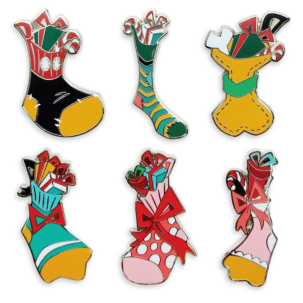 Disney Mickey Mouse and Friends Holiday Stocking Pin Set - World of Treasures