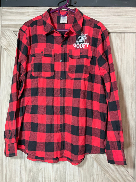 Disney Goofy Plaid Flannel Shirt for Adults