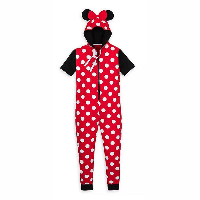 Disney Minnie Mouse Polka Dot Womens Onesie Bodysuit Pajamas - World of Treasures