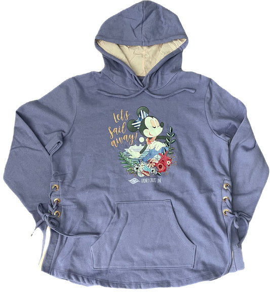 Disney Cruise Line Captain Minnie Mouse Floral Hooded Sweatshirt for Women