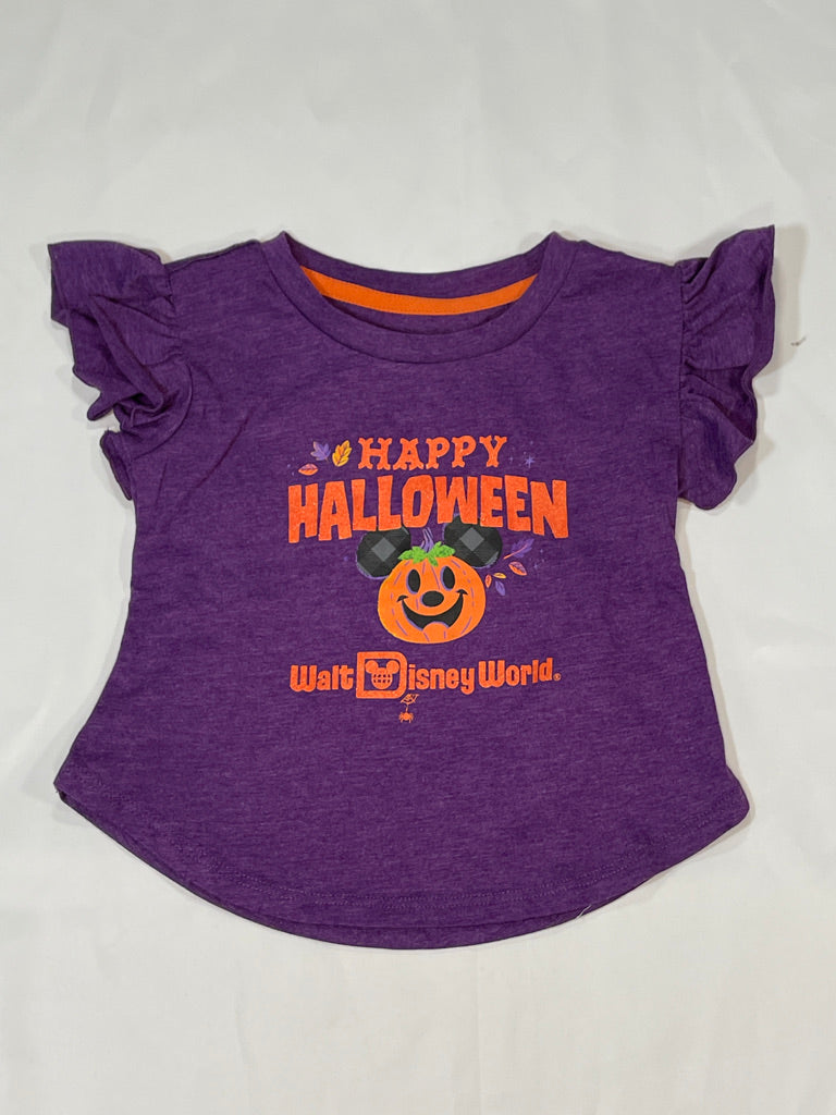 Walt Disney World Happy Halloween Mickey Pumpkin Kids Shirt XS