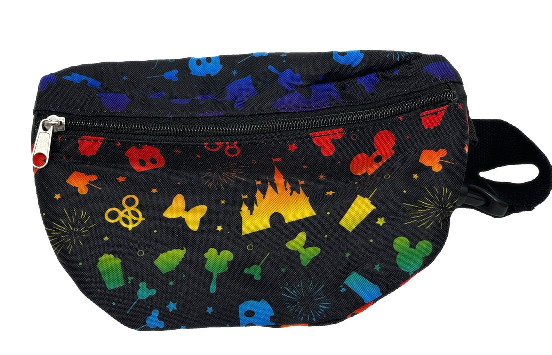Disney Parks Rainbow Castle and Mickey Snacks Fanny, Waist, or Belt Bag