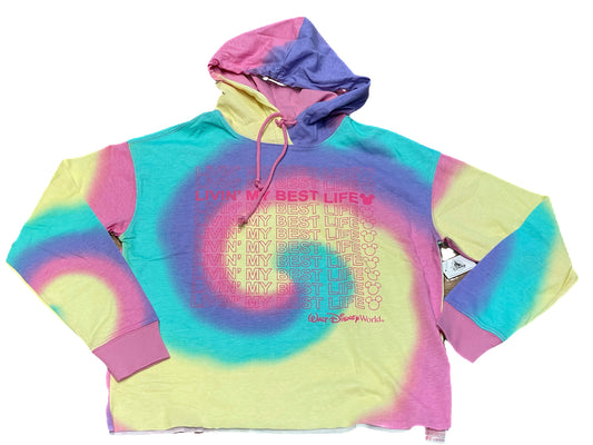 Walt Disney World Livin My Best Life Tie Dye Hoodie for Women