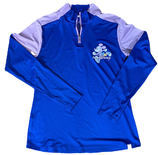RunDisney Mickey Half Zip Women’s Pullover with Thumbholes XS