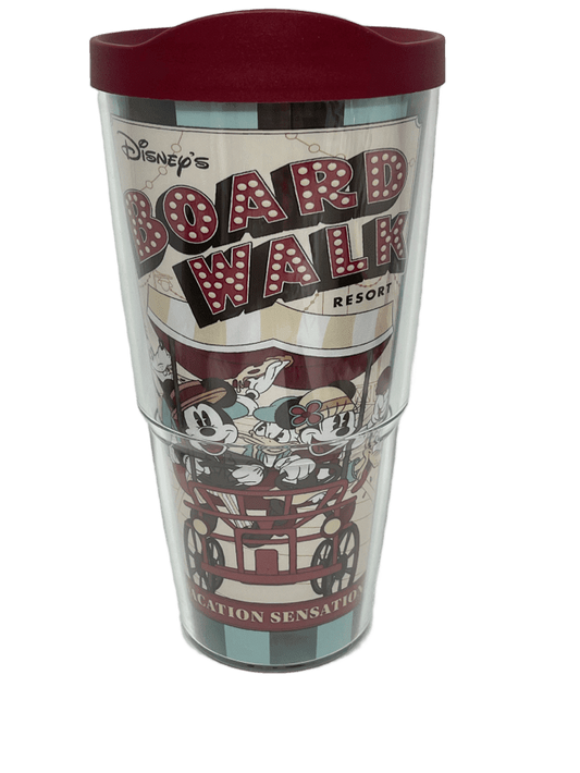 Disney Boardwalk Resort Mickey and Minnie Tervis Tumbler Cup with Lid