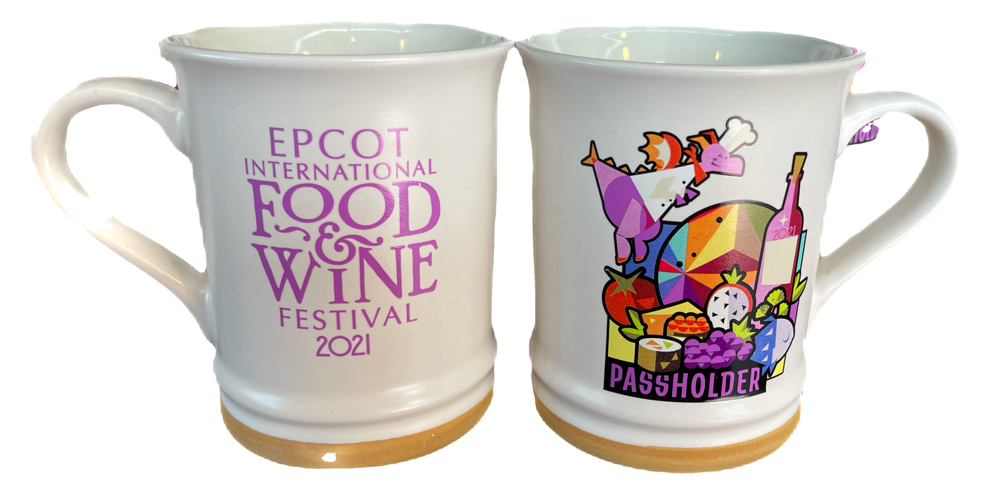 Disney Epcot Food and Wine Festival 2021 Figment AP Logo Mug