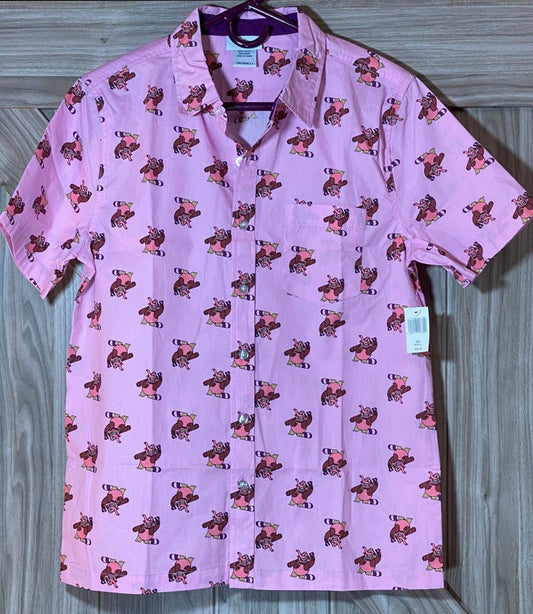 Disney Inside Out Bing Bong Button Woven Mens Shirt