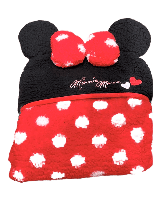 Disney Minnie Mouse Hooded Sherpa Blanket, Throw, Pillow, Poncho