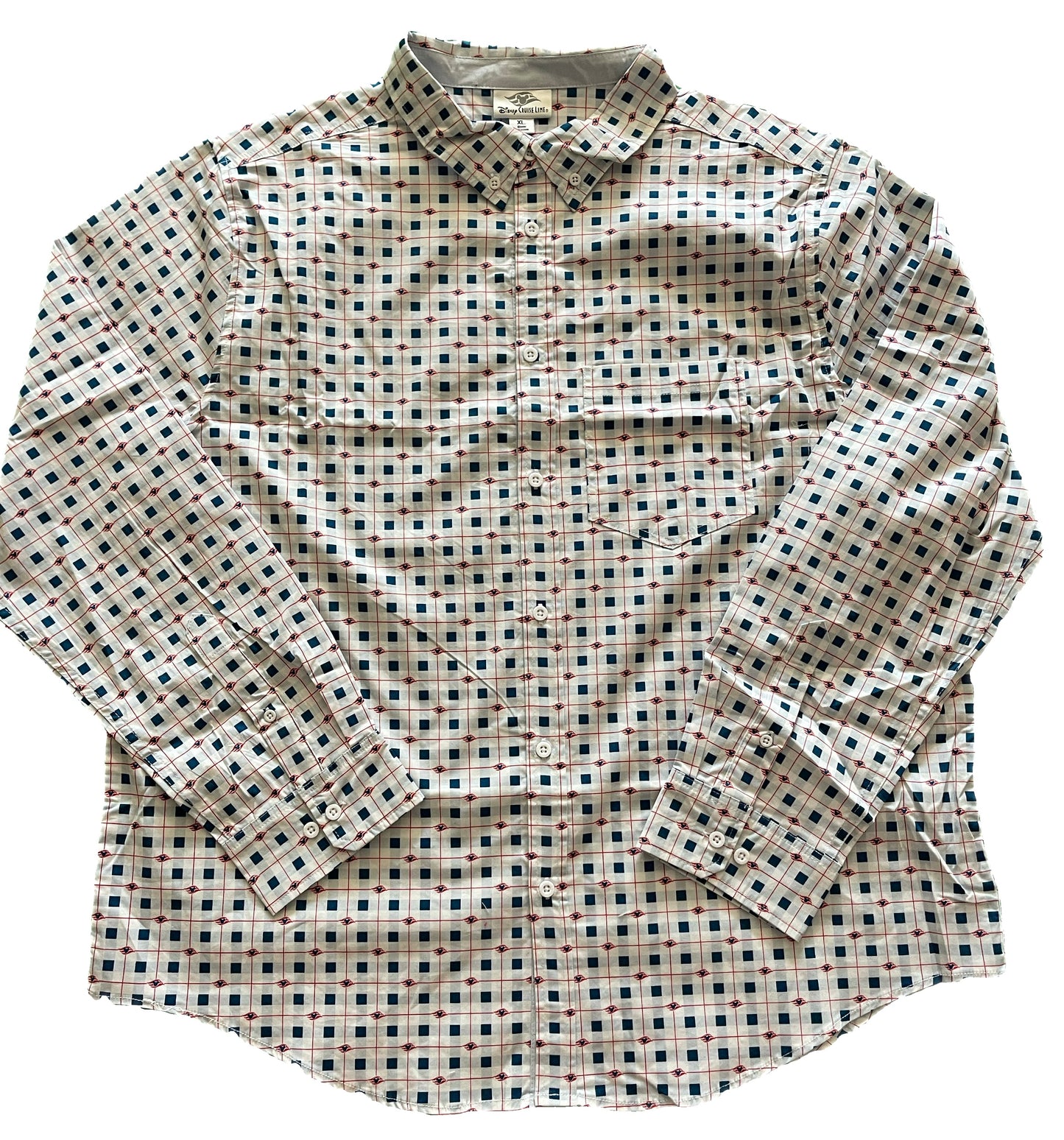 Disney Cruise Line Mens Long Sleeve Button Shirt