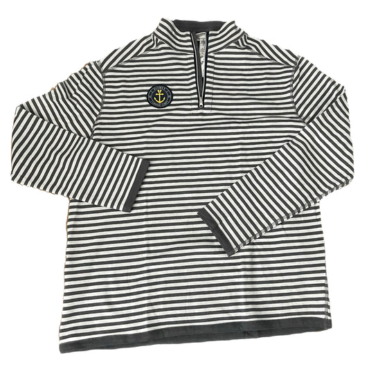 Disney Cruise Line Reversible Half Zip Stripe Grey Pullover
