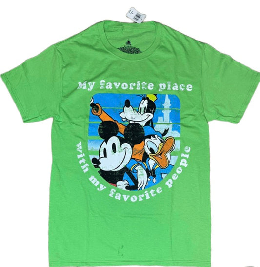 Disney Mickey, Goofy, Donald “My Favorite Place with my Favorite People” Vintage Medium