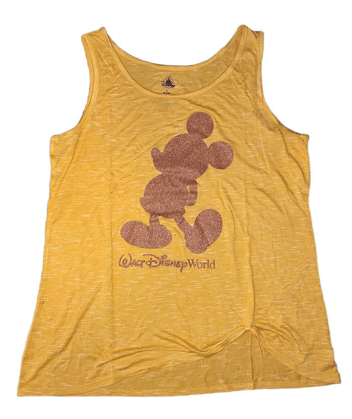 Walt Disney World Glitter Mickey Tank Top Shirt for Women-Yellow