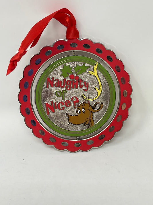 Disney The Grinch Naughty or Nice Spinning Metal Ornament