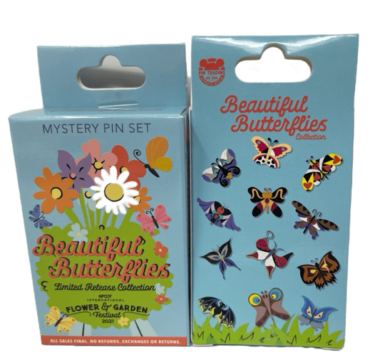 Disney Epcot 2021 Flower and Garden Festival Villains Butterfly Mystery Pin Box