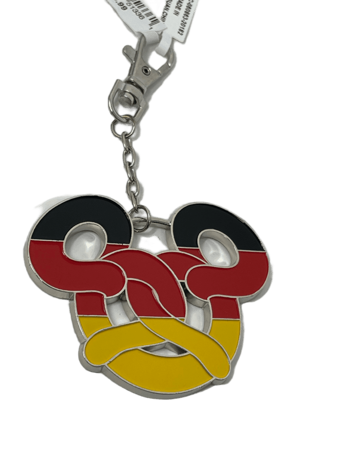 Disney Epcot Germany World Showcase Mickey Pretzel Metal Keychain Clip