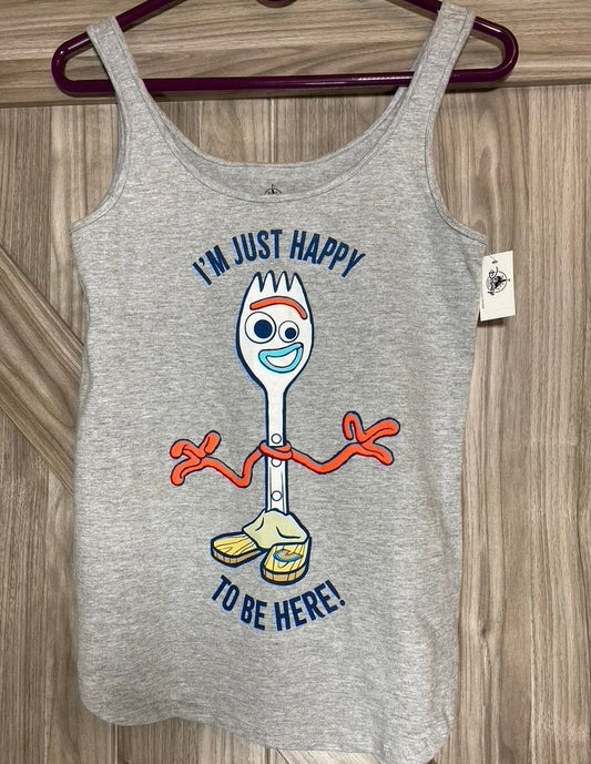 Disney Toy Story 4 Forky Tank Top for Women I’m Just Happy To Be Here