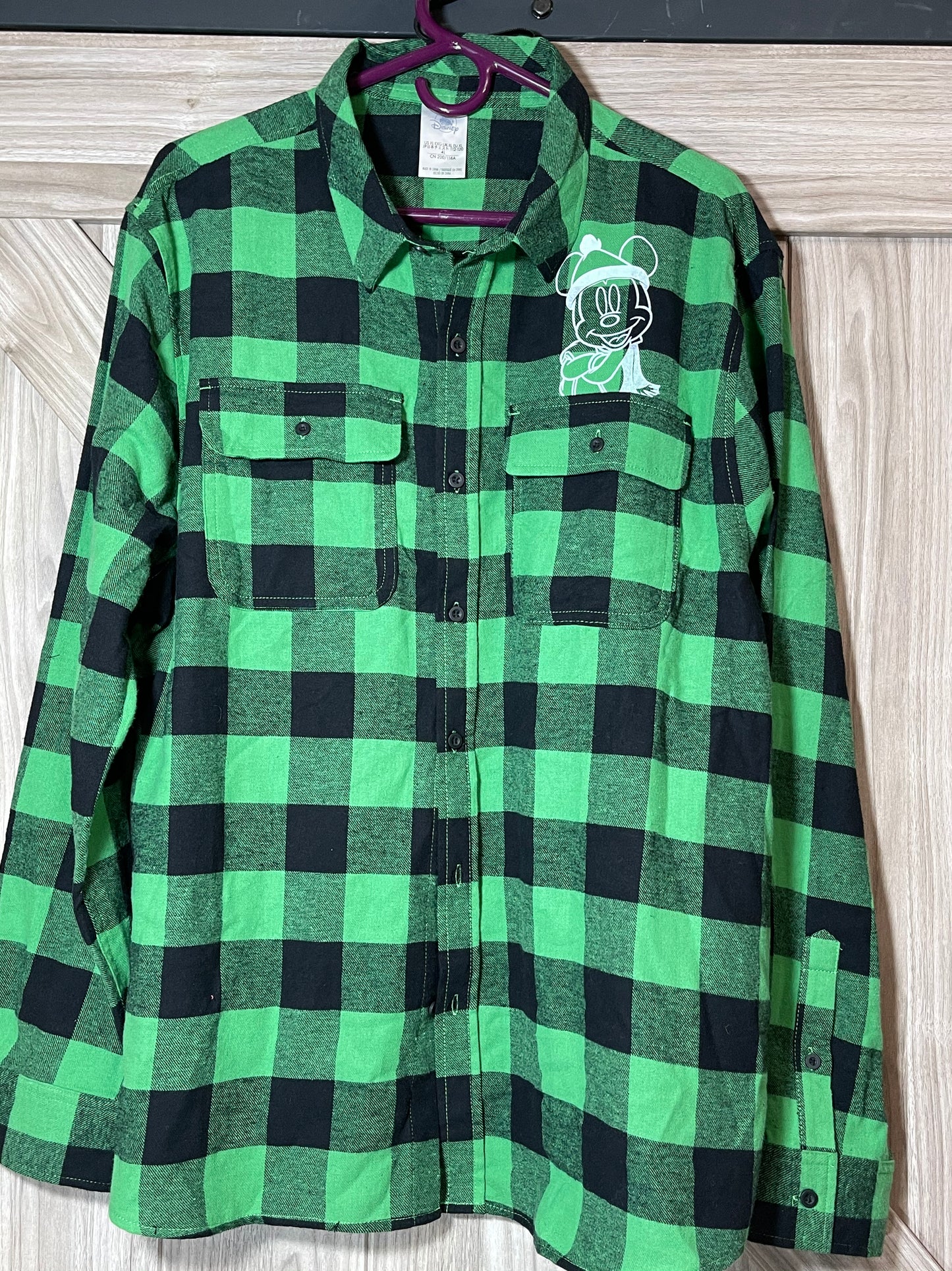 Disney Mickey Mouse Plaid Flannel Shirt for Adults