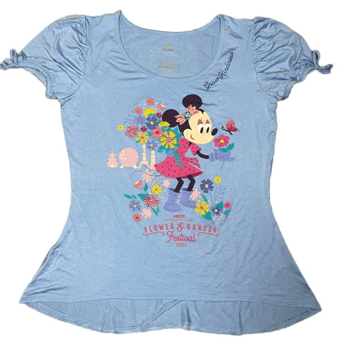 Disney Epcot 2021 Flower and Garden Festival Minnie Ladies Shirt