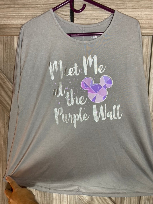 Disney Magic Kingdom Meet Me at the People Mover Purple Wall Mickey Shirt Large