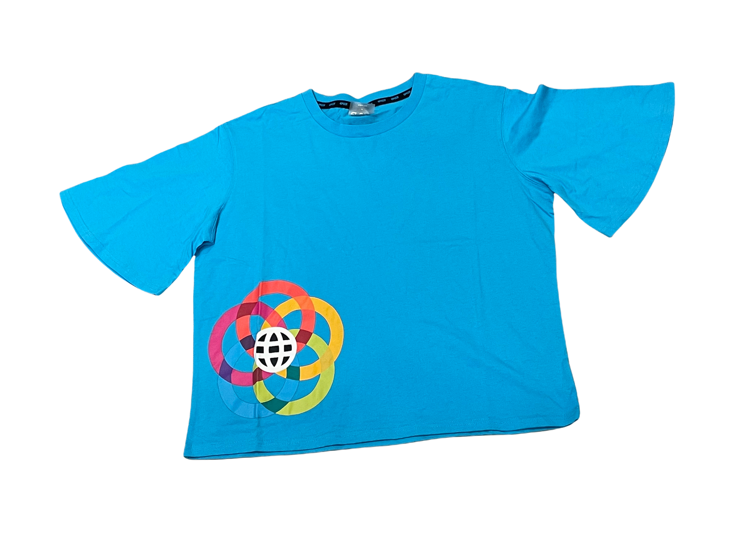 Disney Epcot Spaceship Earth Colorful Logo Crop Top Shirt