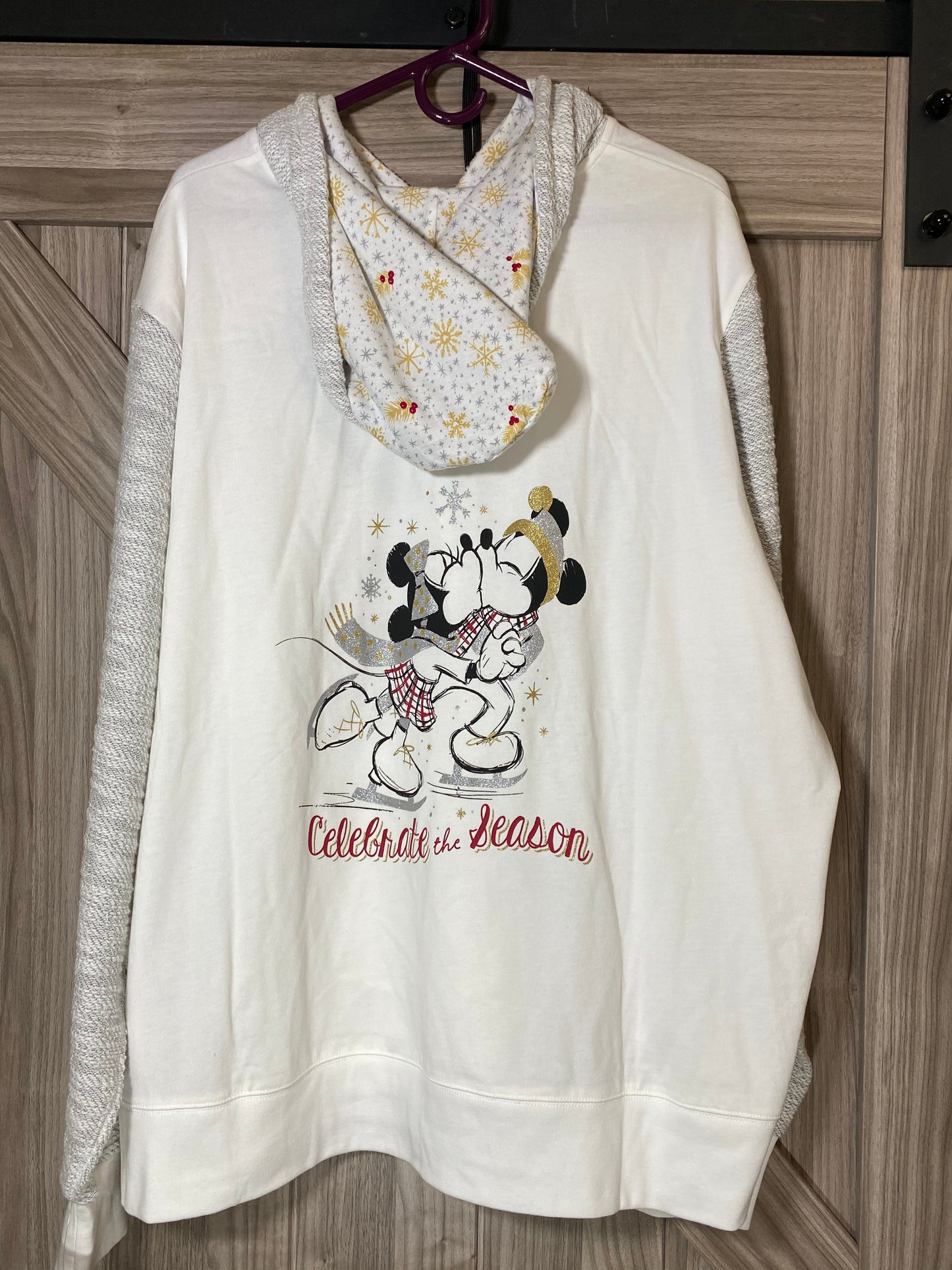 Disney Mickey and Minnie Gold and Silver Metallic Zip Up Hoodie