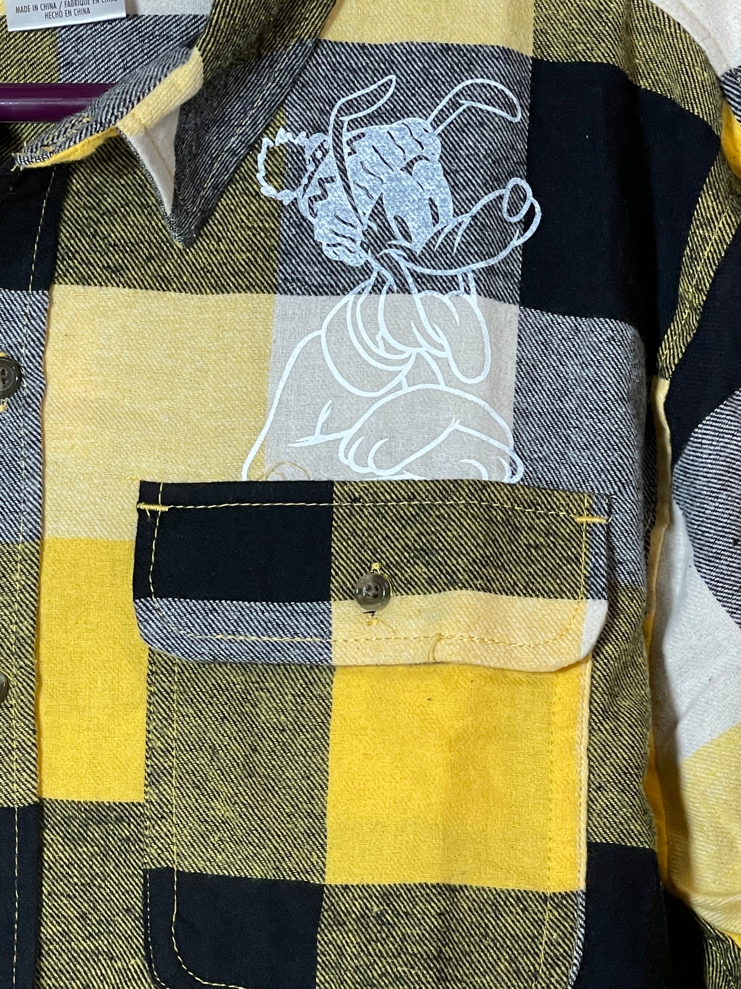 Disney Pluto Plaid Flannel Shirt for Adults